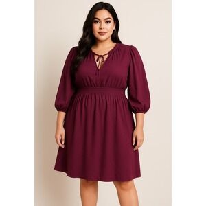 Gap Balloon Sleeved Smocked Waist Dress Pockets Flattering Party Holiday XL TALL